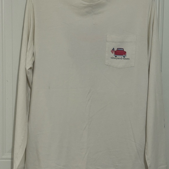 Vineyard Vines Red Truck Tee with American Flag - Picture 2 of 5